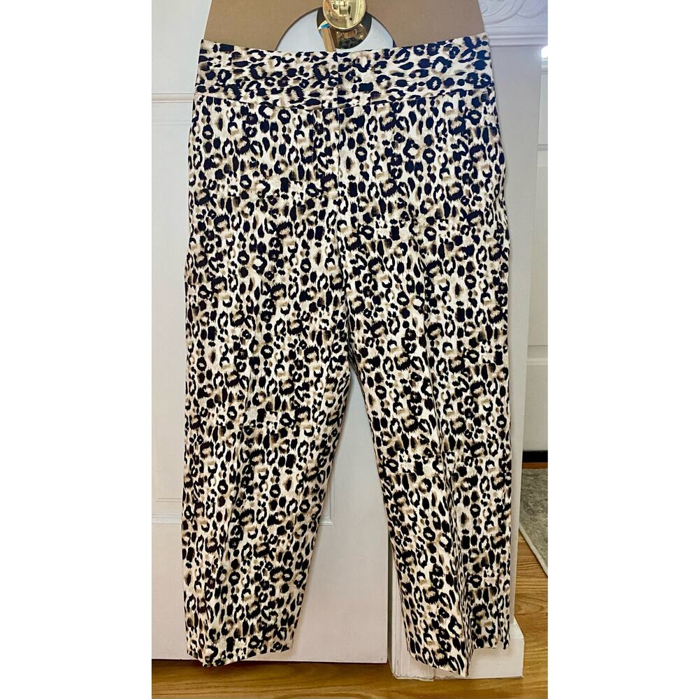 Laura Ashley Womens Capri Pants Size 6 Animal Print Cotton Stretch NWT